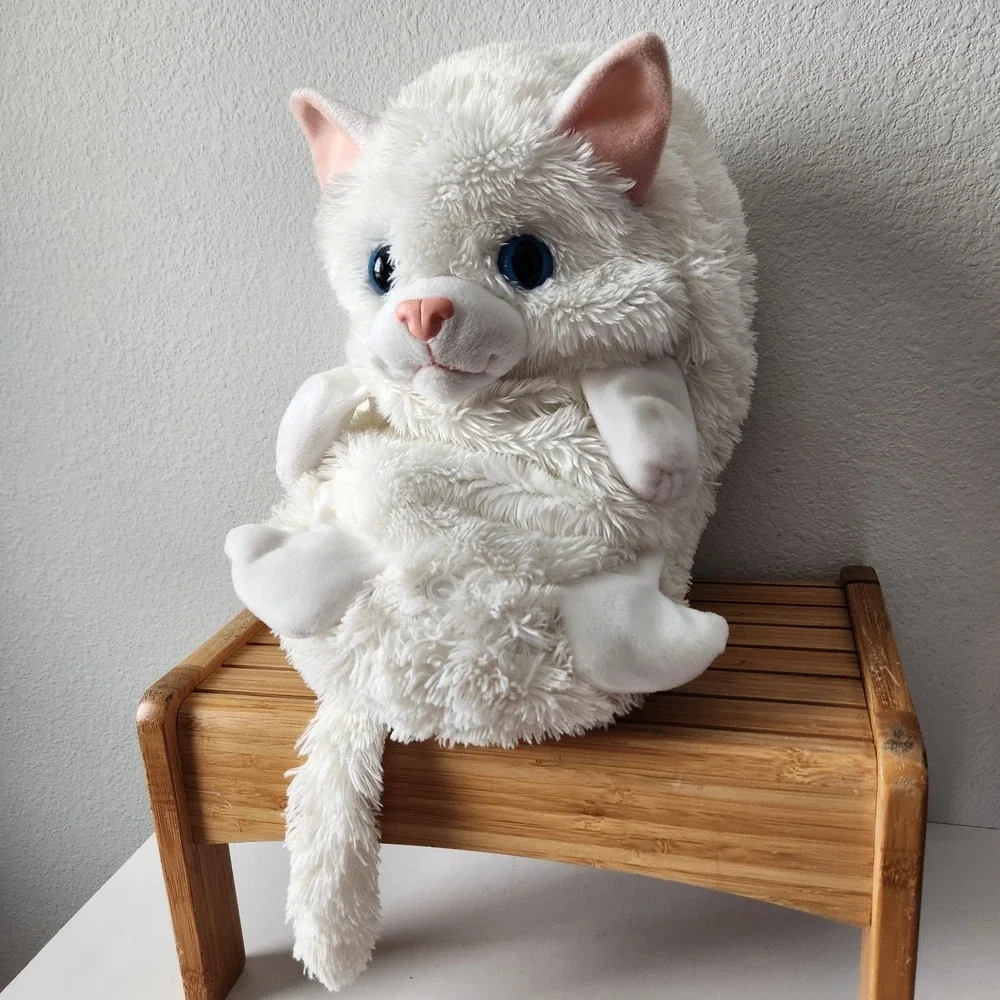 Hideaway Pets White Blue Eye Kitty‎ Persian Cat Plush Stuffed Animal Pillow 15in
